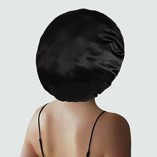 Extra Large Satin Bonnet Hair Cap for Braids & Curly Hair - 17in