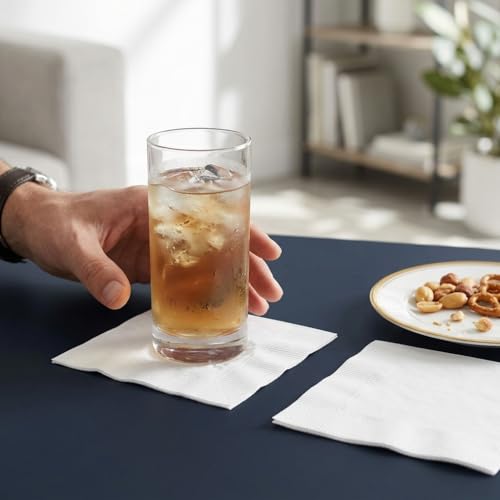 500 Count White Cocktail Napkins - Absorbent Paper for Parties & Bars