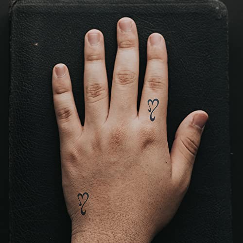 Cute Heart Temporary Tattoo Set of 2 - Hand or Body Design