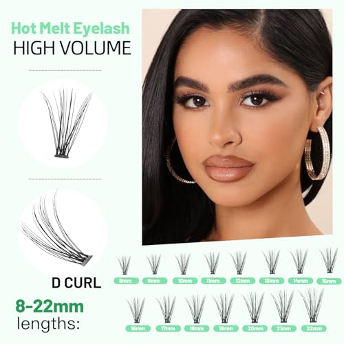 Bodermincer 14mm False Eyelash Clusters 0.07mm Thick Natural Curl Handmade Bulk