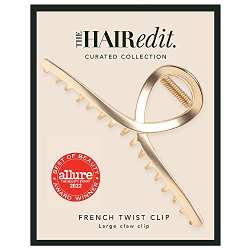 The Hair Edit French Twist Claw Clip - Gold Hair Accessory for Women