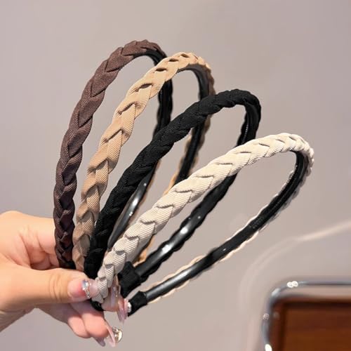 Lvyeer Braided Headband - Non Slip Women’s Hair Band (Set of 4)