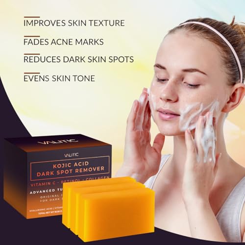 VALITIC Kojic Acid & Turmeric Dark Spot Remover Soap Bars 3 Pack - 3.52 oz each