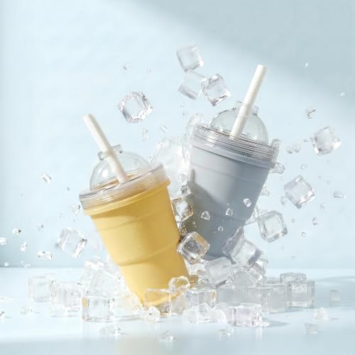 Collapsible 2-in-1 Ice Ball Maker with Portable Silicone Cup