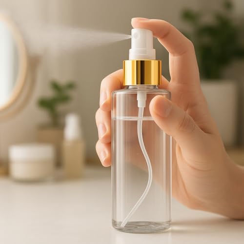 Bar5F Fine Mist Spray Bottles – 4 oz Gold Trim, 6-Pack