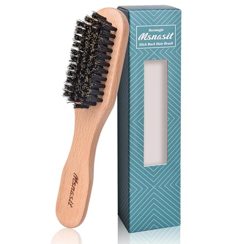Mini Travel Size Wooden Slick Back Hair Brush for Fine Hair & Beard – Small Edge Control Brush
