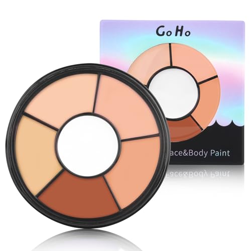 Go Ho 6 Colors Flesh Face & Body Paint Wheel - Cream-Blendable Zombie makeup palette, 6 colors flesh