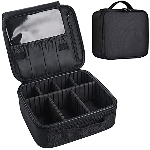 Bvser Black Travel Makeup Case & Organizer Bag with Dividers