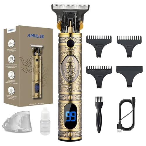 AMULISS Golden Beard Trimmer for Men - Professional Hair Clipper