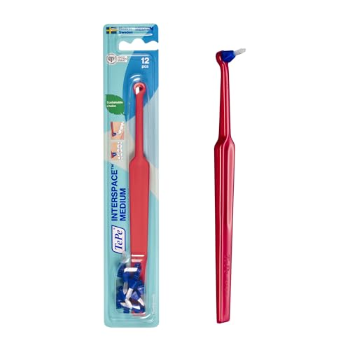 TePe Interspace Angled Medium Toothbrush for Braces - 12 Pack