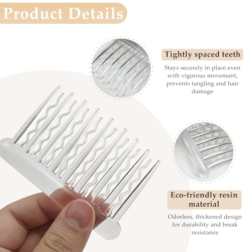 12 Pcs Transparent Plastic Hair Side Combs - Lightweight & Durable