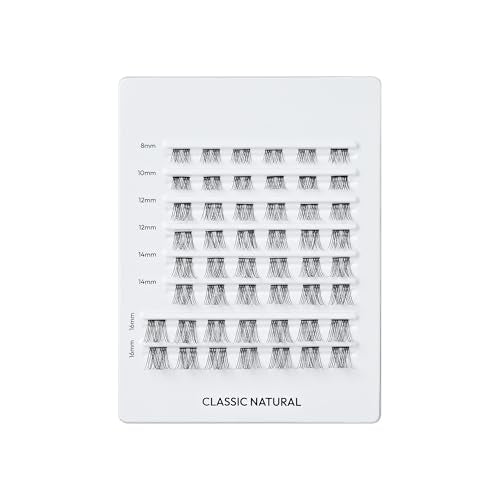 Falscara Classic Natural False Eyelash Clusters - 50 Wisps, 8mm-16mm, Reusable, Contact Lens Friendly