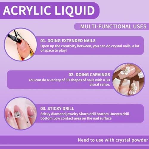 Gadcrystal Acrylic Liquid Monomer 240ml for Nail Extensions