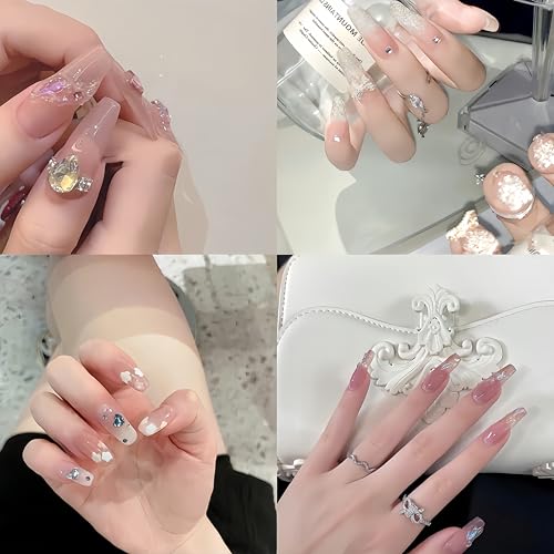300Pcs Colorful Mini Nail Rhinestones - Multi Shape Charms for Nail Art