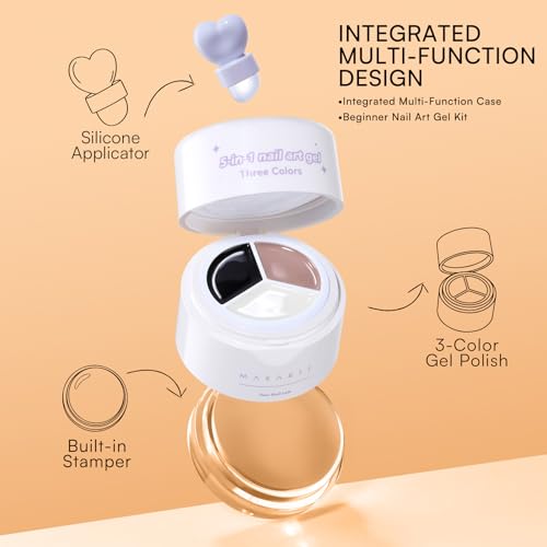 Makartt ColorPot 5-in-1 Nail Art Gel Kit Boba Cream for DIY Manicures