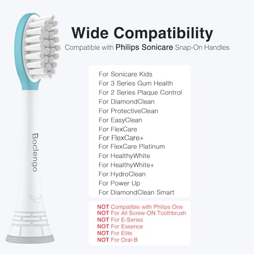 Boclengo Kids Replacement Toothbrush Heads for Philips Sonicare (Ages 7-12) - 10 Pack