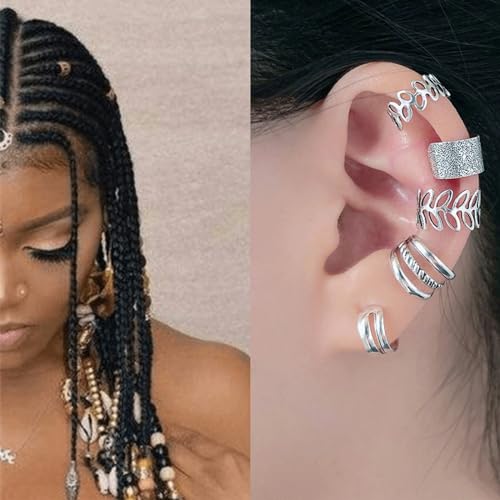 60PCS Silver and Gold Hair Beads for Braids and Dreadlocks