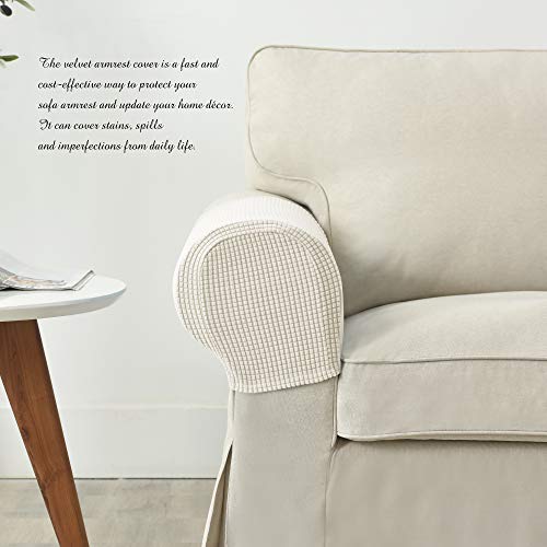 Soft Stretch Plush Couch Arm Covers – Set of 2 for Chairs & Sofas