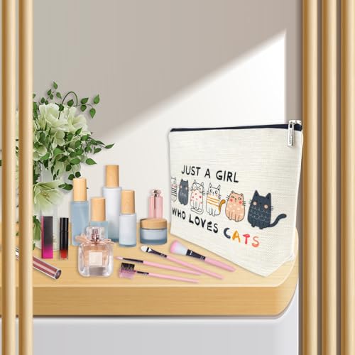 Cat Lover Makeup Bag - Cute Cosmetic Pouch for Women & Teens