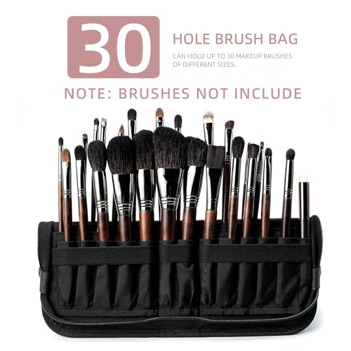 Portable Makeup Brush Holder Case - Waterproof Travel Stand-Up Organizer