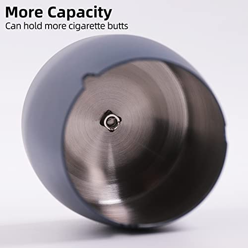 Stainless Steel Ashtray with Lid - Smokeless & Windproof