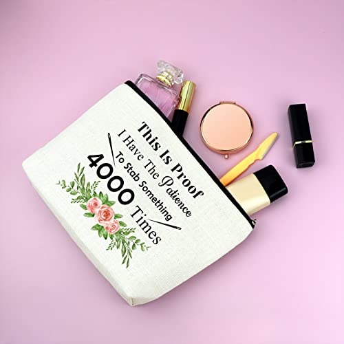 Mxrymvu Cross Stitch Sewing Gift Cosmetic Bag Travel Organizer - Unique Present for Crafters