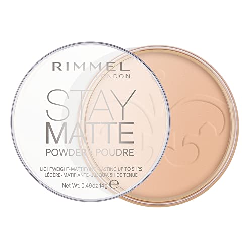 Rimmel Stay Matte Pressed Powder Silky Beige 0.49oz - Natural Mattifying Face Powder
