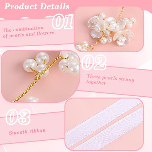 Elegant Flower Girl Headband with Pearls - Handmade Wedding Accessory