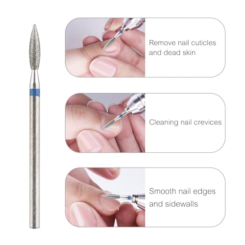 10Pcs Flame Shape Nail Drill Bits - Professional Cuticle Care