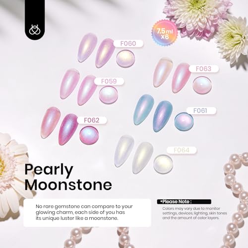 Beetles Mermaid Pastels Rubber Base Gel Nail Polish 6 Colors 7.5ml