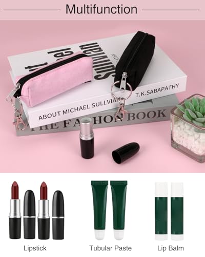 Portable Chapstick Holder Pouch with Hook - 2pcs Lip Balm Sleeve