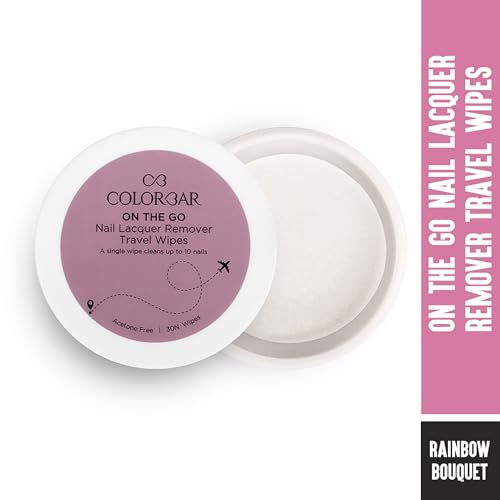Colorbar On the Go Nail Polish Remover Wipes Rainbow Bouquet 30 pcs Vegan & Biodegradable