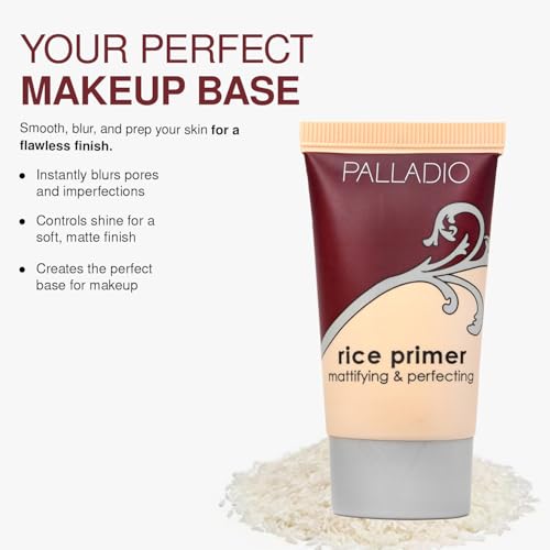 Palladio Rice Primer - Lightweight Oil Control & Matte Finish, 0.71 Fl Oz