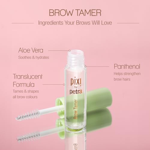 Pixi Beauty Clear Eyebrow Gel - Long-Wearing Translucent Brow Setter with Aloe Vera, 4.5 ml