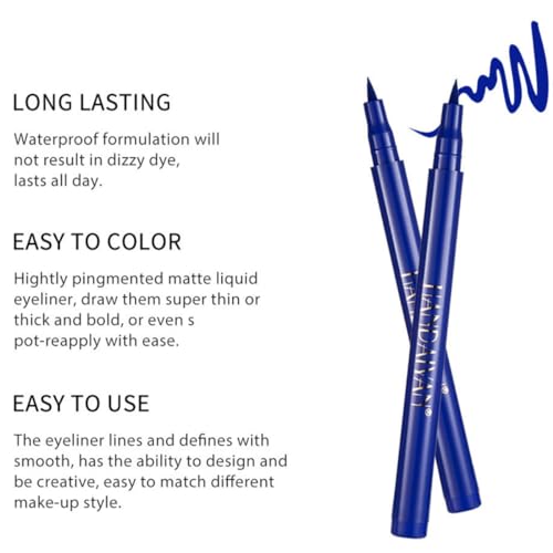 Waterproof Dark Blue Liquid Eyeliner - Smudge-Proof & Long-Lasting