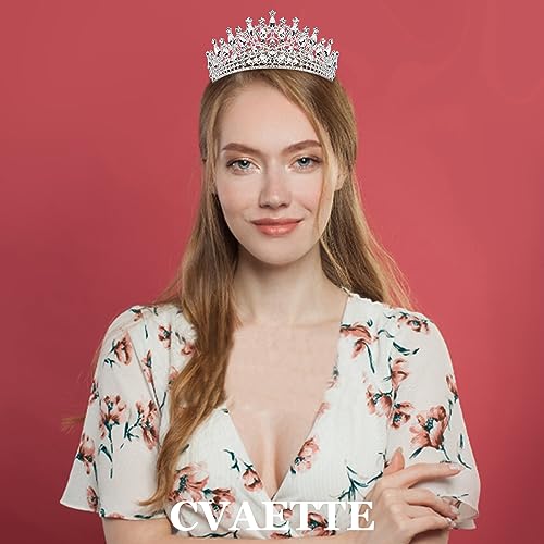 CAVETEE Silver Princess Tiara for Girls & Women - Birthday & Party Crown