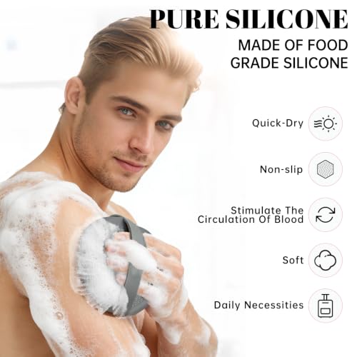 2Pcs Food-Grade Silicone Body Scrubber for Gentle Exfoliation
