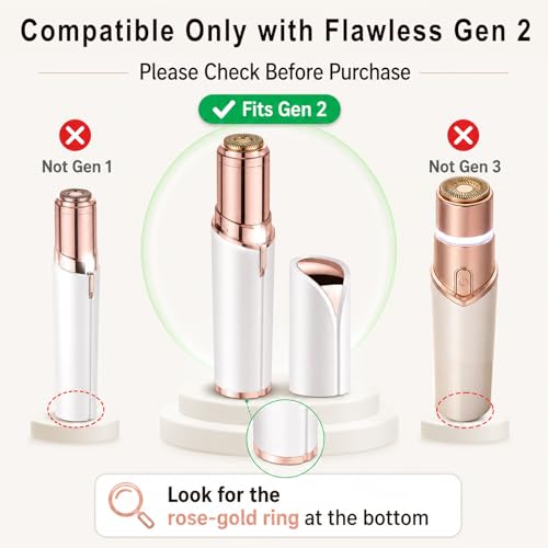 Ceooe 6 Pack Replacement Heads for Flawless Gen 2 Facial Hair Remover - Compatible with Finishing Touch Women's Razor
