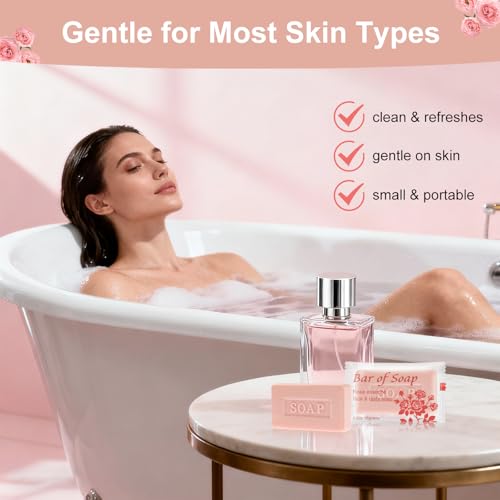 Rose Mini Soap Bars - 1 Ounce (Pack of 60) for Travel & Hotels
