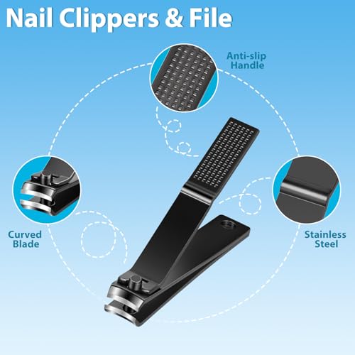 MORGLES 9-Piece Grooming Set with Tweezers and Nail Clippers