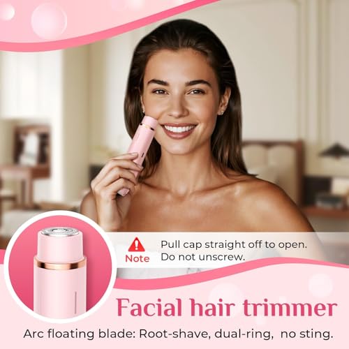 Mpotmiy 2-in-1 Electric Bikini Trimmer for Women - Dual Head Electric Razor, Waterproof Painless Shaver, Pubic Hair Trimmer for Private Area & Body Hair, Gifts for Women, Pink
