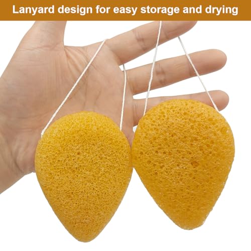 Natural Konjac Facial Sponge 4-Pack - Soft & Gentle Face Scrubber