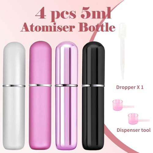 OBSGUMU 5ml Travel Perfume Atomiser Spray Bottles 80mm Refillable Portable