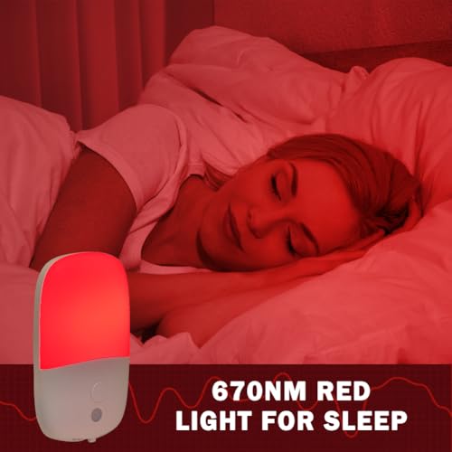 670nm Red Light Night Light with Dusk to Dawn Sensor - 2 Pack