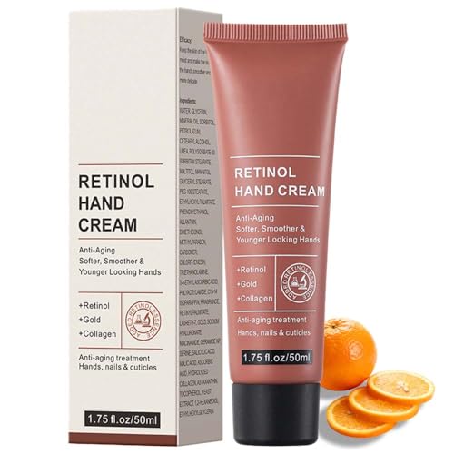 Retinol Hand Cream Anti-Aging 50g with Collagen - Daily Moisturizer & Cuticle Care (1 Fl Oz)