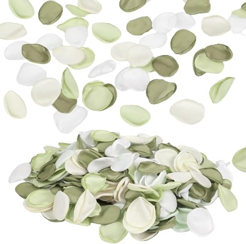 300Pcs Green Silk Rose Petals for Wedding Decor & Events