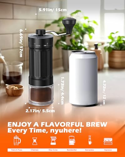 Portable Manual Coffee Grinder with 40 Adjustable Settings