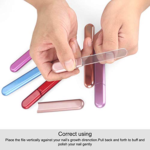 MiDenso Premium Double-Sided Glass Nail File with Case - Rose Gold