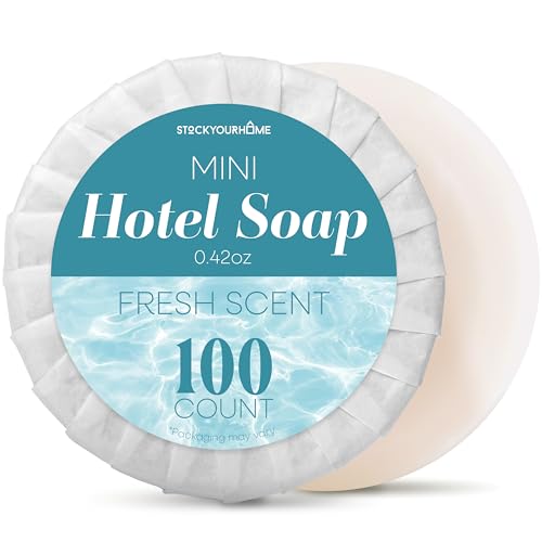 Bulk Mini Travel Soap Bars (100 Count) - Individually Wrapped Fresh Scent for Hotels & Motels