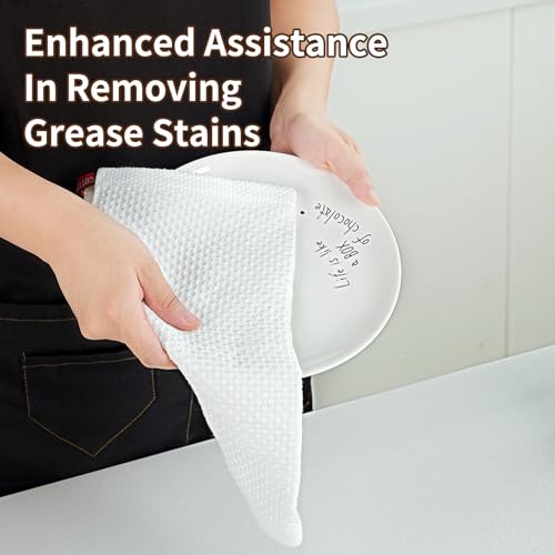 Super Absorbent Cotton Dish Cloths - 6 Pack, 12x12 Inch, Quick-Dry & Reusable